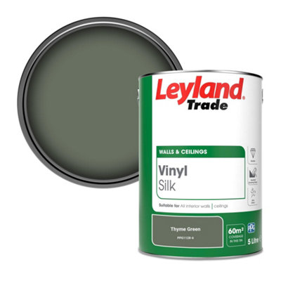 Leyland Trade Vinyl Silk Walls & Ceilings Emulsion Paint Thyme Green (PPG1128-6) - 5L