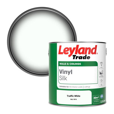 Leyland Trade Vinyl Silk Walls & Ceilings Emulsion Paint Traffic White ...