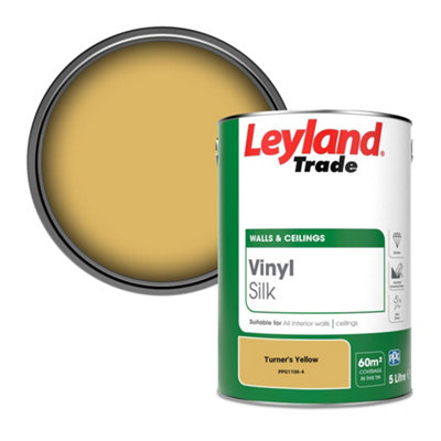 Leyland Trade Vinyl Silk Walls & Ceilings Emulsion Paint Turner's Yellow (PPG1106-4) - 5L