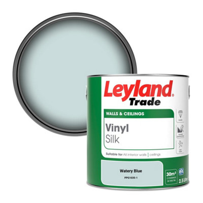 Leyland Trade Vinyl Silk Walls & Ceilings Emulsion Paint Watery Blue (PPG1035-1) - 2.5L