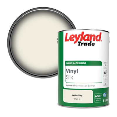 Leyland Trade Vinyl Silk Walls & Ceilings Emulsion Paint White Chip (PPG15-06) - 5L