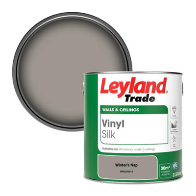 Leyland Trade Vinyl Silk Walls & Ceilings Emulsion Paint Winter's Nap (PPG1018-4) - 2.5L