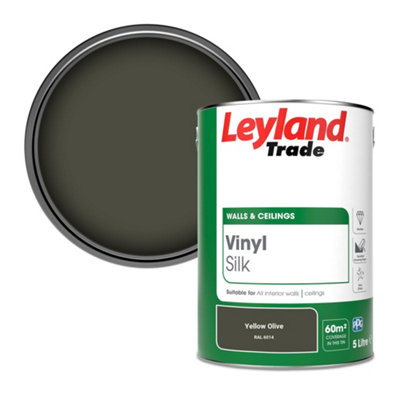 Leyland Trade Vinyl Silk Walls & Ceilings Emulsion Paint Yellow Olive (RAL 6014) - 5L