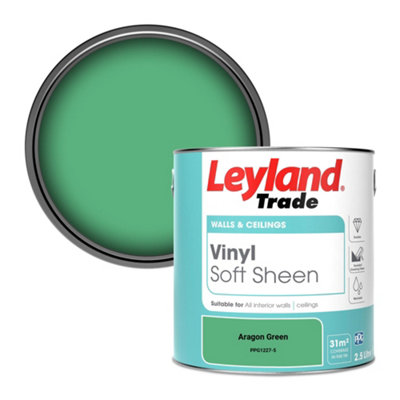 Leyland Trade Vinyl Soft Sheen Walls & Ceilings Emulsion Paint Aragon Green (PPG1227-5) - 2.5L