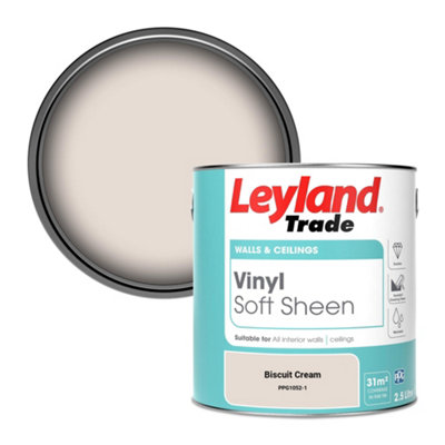 Leyland Trade Vinyl Soft Sheen Walls & Ceilings Emulsion Paint Biscuit Cream (PPG1052-1) - 2.5L