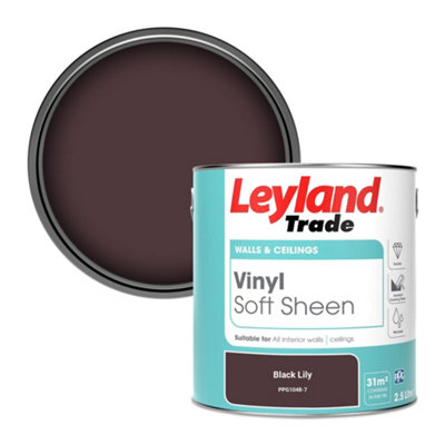 Leyland Trade Vinyl Soft Sheen Walls & Ceilings Emulsion Paint Black Lily (PPG1048-7) - 2.5L