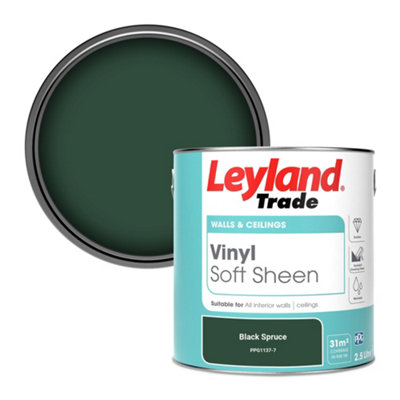 Leyland Trade Vinyl Soft Sheen Walls & Ceilings Emulsion Paint Black Spruce (PPG1137-7) - 2.5L
