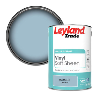 Leyland Trade Vinyl Soft Sheen Walls & Ceilings Emulsion Paint Blue Blossom (PPG1152-3) - 5L