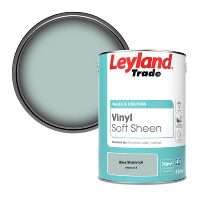 Leyland Trade Vinyl Soft Sheen Walls & Ceilings Emulsion Paint Blue Shamrock (PPG1136-4) - 5L