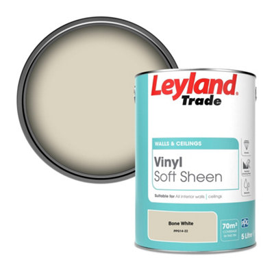 Leyland Trade Vinyl Soft Sheen Walls & Ceilings Emulsion Paint Bone White (PPG14-22) - 5L