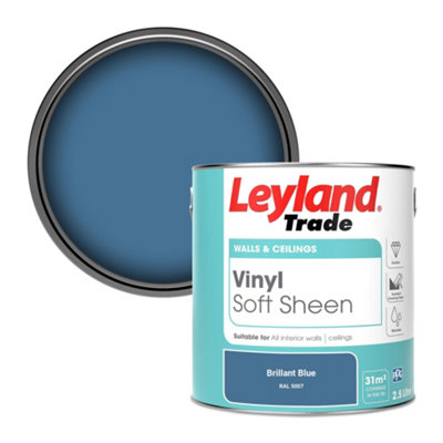 Leyland Trade Vinyl Soft Sheen Walls & Ceilings Emulsion Paint Brillant Blue (RAL 5007) - 2.5L