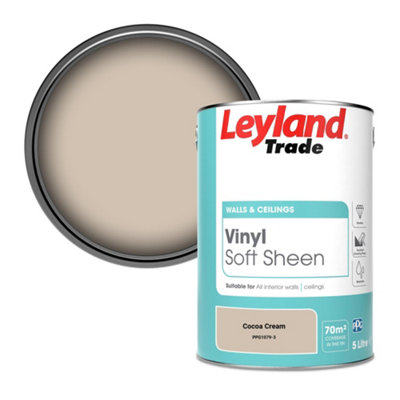 Leyland Trade Vinyl Soft Sheen Walls & Ceilings Emulsion Paint Cocoa Cream (PPG1079-3) - 5L