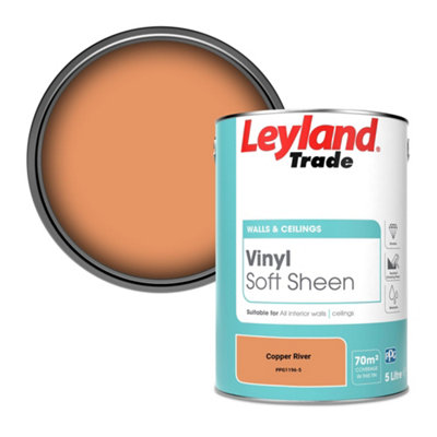 Leyland Trade Vinyl Soft Sheen Walls & Ceilings Emulsion Paint Copper River (PPG1196-5) - 5L