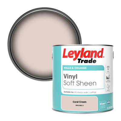 Leyland Trade Vinyl Soft Sheen Walls & Ceilings Emulsion Paint Coral Cream (PPG1062-2) - 2.5L