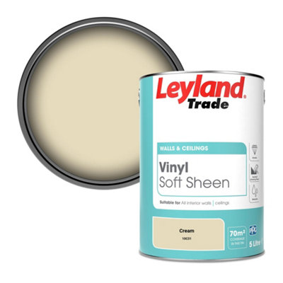 Leyland Trade Vinyl Soft Sheen Walls & Ceilings Emulsion Paint Cream (10C31) - 5L