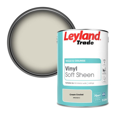 Leyland Trade Vinyl Soft Sheen Walls & Ceilings Emulsion Paint Cream Crochet (PPG1024-2) - 5L