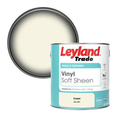 Leyland Trade Vinyl Soft Sheen Walls & Ceilings Emulsion Paint Cream (RAL 9001) - 2.5L