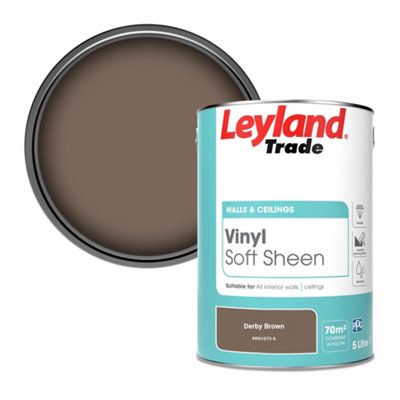 Leyland Trade Vinyl Soft Sheen Walls & Ceilings Emulsion Paint Derby Brown (PPG1073-6) - 5L