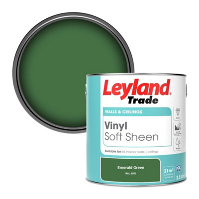 Leyland Trade Vinyl Soft Sheen Walls & Ceilings Emulsion Paint Emerald Green (RAL 6001) - 2.5L