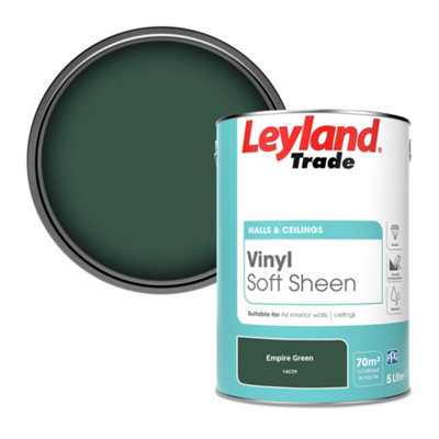 Leyland Trade Vinyl Soft Sheen Walls & Ceilings Emulsion Paint Empire Green (14C39) - 5L
