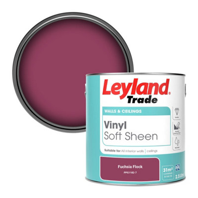 Leyland Trade Vinyl Soft Sheen Walls & Ceilings Emulsion Paint Fuchsia Flock (PPG1182-7) - 2.5L