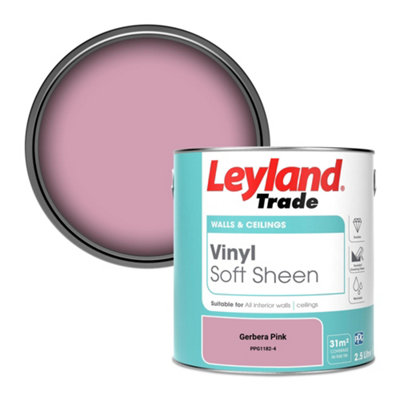 Leyland Trade Vinyl Soft Sheen Walls & Ceilings Emulsion Paint Gerbera Pink (PPG1182-4) - 2.5L