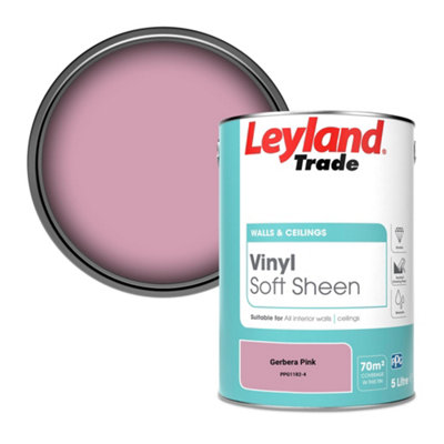 Leyland Trade Vinyl Soft Sheen Walls & Ceilings Emulsion Paint Gerbera Pink (PPG1182-4) - 5L