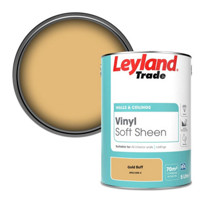 Leyland Trade Vinyl Soft Sheen Walls & Ceilings Emulsion Paint Gold Buff (PPG1208-4) - 5L