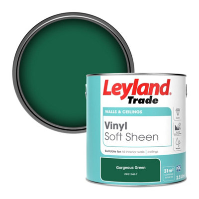 Leyland Trade Vinyl Soft Sheen Walls & Ceilings Emulsion Paint Gorgeous Green (PPG1140-7) - 2.5L