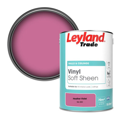 Leyland Trade Vinyl Soft Sheen Walls & Ceilings Emulsion Paint Heather Violet (RAL 4003) - 5L