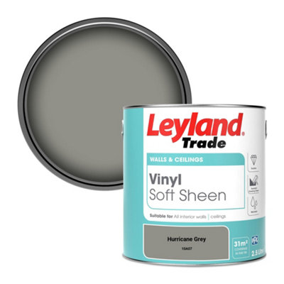 Leyland Trade Vinyl Soft Sheen Walls & Ceilings Emulsion Paint Hurricane Grey (10A07) - 2.5L