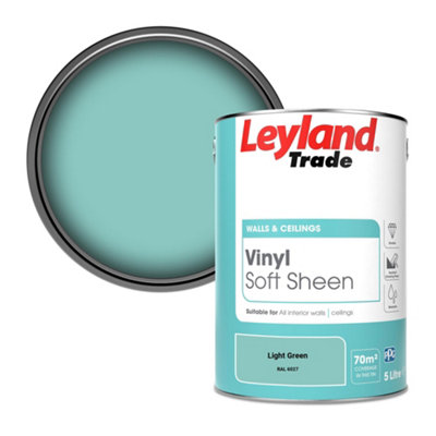 Leyland Trade Vinyl Soft Sheen Walls & Ceilings Emulsion Paint Light Green (RAL 6027) - 5L
