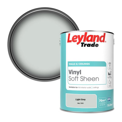 Leyland Trade Vinyl Soft Sheen Walls & Ceilings Emulsion Paint Light Grey (RAL 7035) - 5L