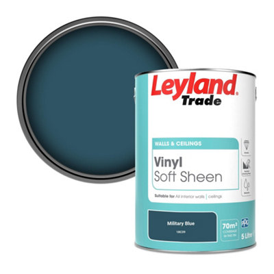 Leyland Trade Vinyl Soft Sheen Walls & Ceilings Emulsion Paint Military Blue (18C39) - 5L