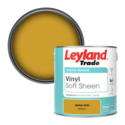 Leyland Trade Vinyl Soft Sheen Walls & Ceilings Emulsion Paint Molten Gold (PPG1214-7) - 2.5L