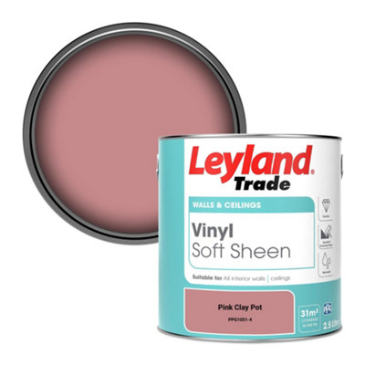 Leyland Trade Vinyl Soft Sheen Walls & Ceilings Emulsion Paint Pink Clay Pot (PPG1051-4) - 2.5L