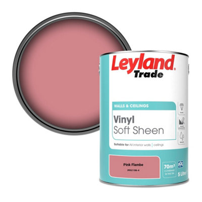 Leyland Trade Vinyl Soft Sheen Walls & Ceilings Emulsion Paint Pink Flambe (PPG1186-4) - 5L