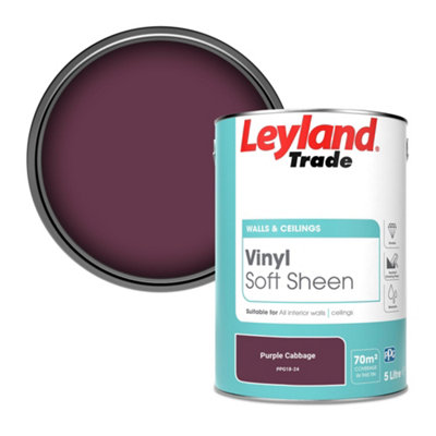 Leyland Trade Vinyl Soft Sheen Walls & Ceilings Emulsion Paint Purple Cabbage (PPG18-24) - 5L