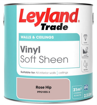 Leyland Trade Vinyl Soft Sheen Walls & Ceilings Emulsion Paint Rose Hip ...