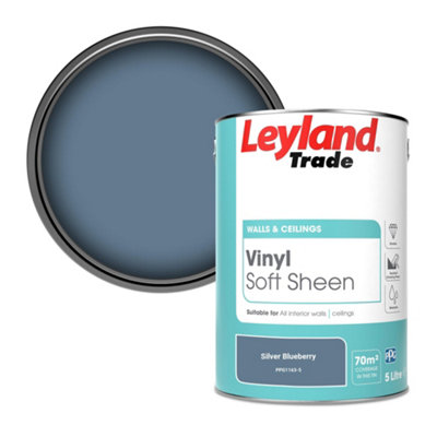 Leyland Trade Vinyl Soft Sheen Walls & Ceilings Emulsion Paint Silver Blueberry (PPG1163-5) - 5L