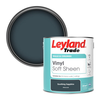 Leyland Trade Vinyl Soft Sheen Walls & Ceilings Emulsion Paint Soothing Sapphire (PPG10-09) - 2.5L