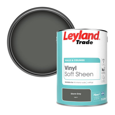 Leyland Trade Vinyl Soft Sheen Walls & Ceilings Emulsion Paint Storm Grey (10A11) - 5L