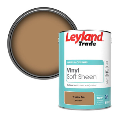 Leyland Trade Vinyl Soft Sheen Walls & Ceilings Emulsion Paint Tropical Tan (PPG1080-5) - 5L
