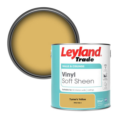 Leyland Trade Vinyl Soft Sheen Walls & Ceilings Emulsion Paint Turner's Yellow (PPG1106-4) - 2.5L