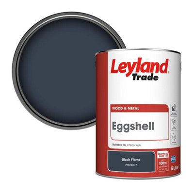 Leyland Trade Wood & Metal Eggshell Paint Black Flame (PPG1043-7) 5L