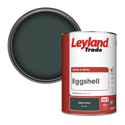Leyland Trade Wood & Metal Eggshell Paint Black Green (RAL 6012) 5L