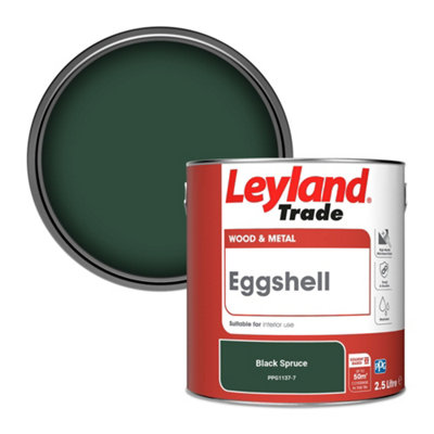 Leyland Trade Wood & Metal Eggshell Paint Black Spruce (PPG1137-7) 2.5L