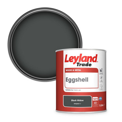 Leyland Trade Wood & Metal Eggshell Paint Black Widow (PPG0997-7) 1L