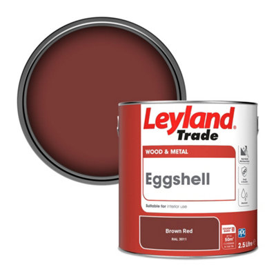 Leyland Trade Wood & Metal Eggshell Paint Brown Red (RAL 3011) 2.5L