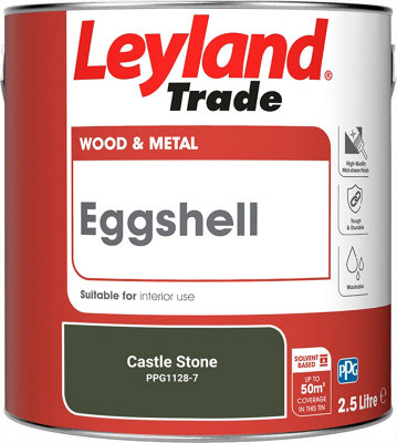 LEYLAND TRADE WOOD & METAL EGGSHELL PAINT CASTLE STONE (PPG1128-7) 2.5L